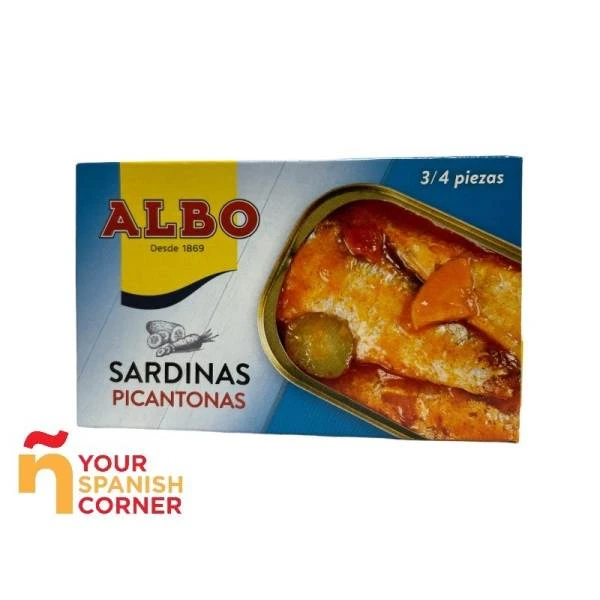 Sardinas Picantonas ALBO 120g. 3 Sardinas Picantonas ALBO 120g.