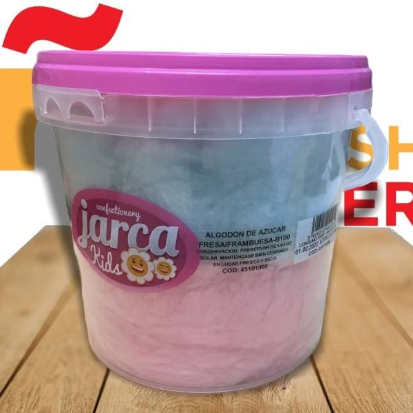 Algodón De Azúcar Sabor Fresa/frambuesa JARCA 80g. 3 Algodón De Azúcar Sabor Fresa/frambuesa JARCA 80g.