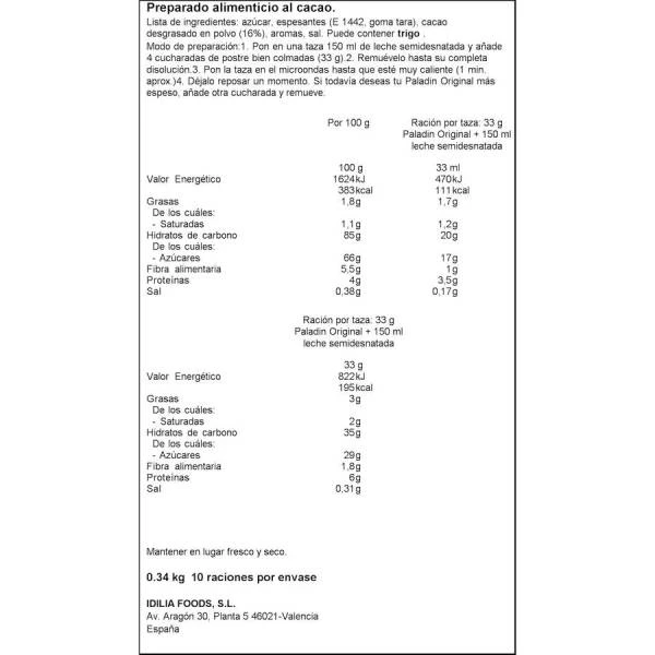 Chocolate A La Taza PALADÍN Bolsa 340g. 4 Chocolate A La Taza PALADÍN Bolsa 340g. - Imagen 2