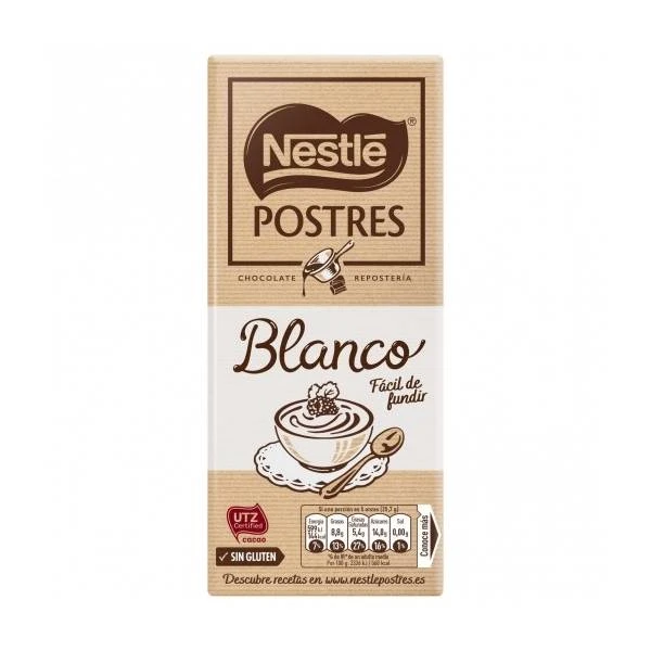 Nestlé® Chocolate Blanco Para Repostería NESTLÉ 180g. 3 Nestlé® Chocolate Blanco Para Repostería NESTLÉ 180g.