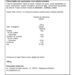 Los más vendidos -Alimentación Especializadas Tienda chocolate negro 85 sin azucar valor 1 1