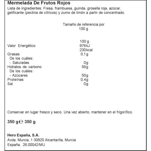 Mermelada De Frutos Rojos De Temporada HERO 350g. 4 Mermelada De Frutos Rojos De Temporada HERO 350g. - Imagen 2
