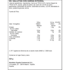 GALLETAS MARIELU INTEGRAL "FONTANEDA" (520 G) -Alimentación Especializadas Tienda digestive fontaneda 1