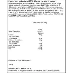 DONETTES Rayados BIMBO 8uds 5 DONETTES Rayados BIMBO 8uds -Alimentación Especializadas Tienda donettes rayados 81 panrico 1