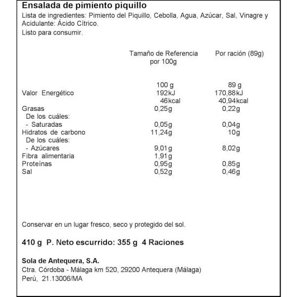 Ensalada De Pimientos Del Piquillo ALSUR 410g. 4 Ensalada De Pimientos Del Piquillo ALSUR 410g. - Imagen 2