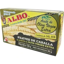 Filetes De Caballa En Aceite De Oliva Virgen Extra ALBO 120g.