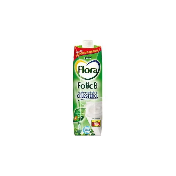 Leche Semidesnatada Folic B FLORA 1l. 3 Leche Semidesnatada Folic B FLORA 1l.