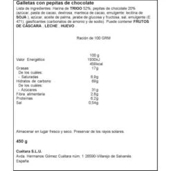 Galletas CAMPURRIANAS Con Trocitos De Chocolate CUETARA 450 G -Alimentación Especializadas Tienda galeltas campurrianas con trocitos de chocolate cuetara 1
