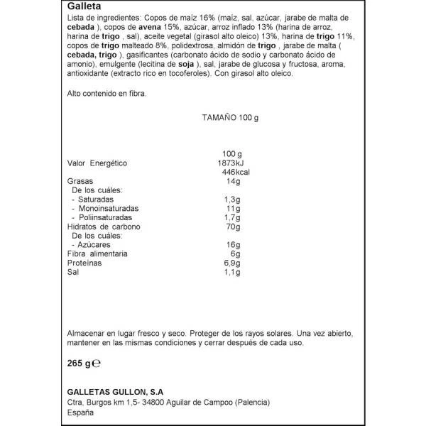 GALLETAS CROCANT ORIGINAL VITALDAY "GULLÓN" (265 G) 4 GALLETAS CROCANT ORIGINAL VITALDAY "GULLÓN" (265 G) - Imagen 2