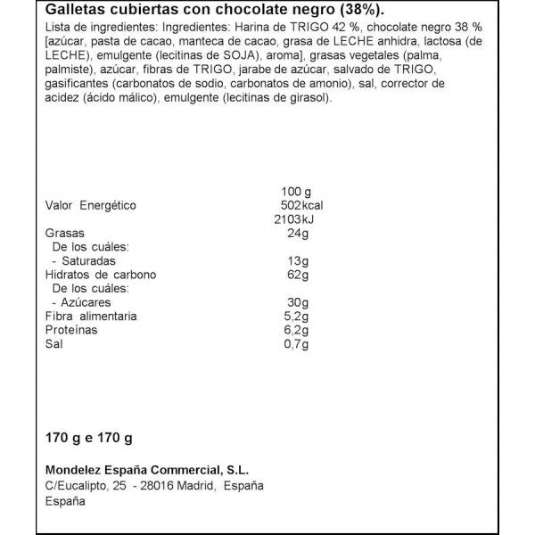 Galletas Digestive Finas Chocolate Negro FONTANEDA 170 G. 4 Galletas Digestive Finas Chocolate Negro FONTANEDA 170 G. - Imagen 2