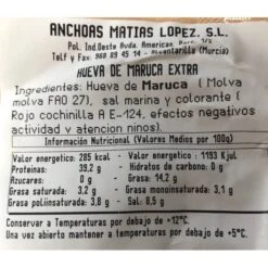 Hueva De Maruca Extra ANCHOAS MATÍAS LÓPEZ 160g. Aprox. 7 Hueva De Maruca Extra ANCHOAS MATÍAS LÓPEZ 160g. Aprox. -Alimentación Especializadas Tienda hueva de maruca extra 2