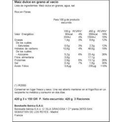 Maíz Dulce BONDUELLE 3x140g. -Alimentación Especializadas Tienda maiz dulce bonduelle 1