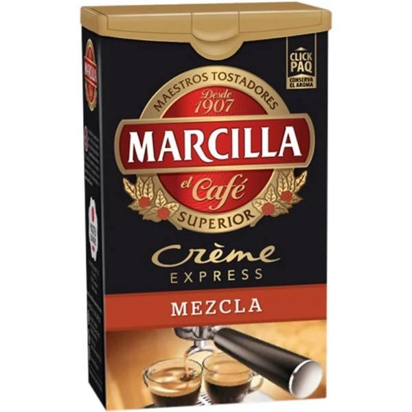 Café Molido Mezcla Crème Express MARCILLA 250g. 3 Café Molido Mezcla Crème Express MARCILLA 250g.