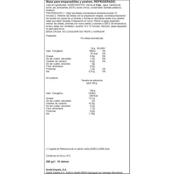 Masa Para Empanadillas Y Postres BUITONI 280g. 5 Masa Para Empanadillas Y Postres BUITONI 280g. - Imagen 3