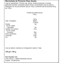 Mermelada De Pimientos Asados HERO 190g. 7 Mermelada De Pimientos Asados HERO 190g. -Alimentación Especializadas Tienda mermelada de pimiento asado la vieja fabrica 2