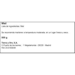 Miel De Nuestro Mediterráneo EL APICULTOR 375g. -Alimentación Especializadas Tienda miel de nuestro mediterraneo 500g el apicultor 1