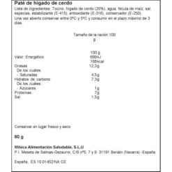 Paté De Hígado De Cerdo PAMPLONICA 3x80g. -Alimentación Especializadas Tienda pate 3x80 g pamplonica 1