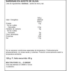 Sardinas En Aceite De Oliva CUCA 120g. 5 Sardinas En Aceite De Oliva CUCA 120g. -Alimentación Especializadas Tienda sardinas en aceite de oliva cuca 120 g 1