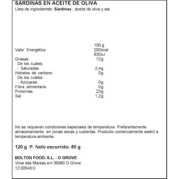 Sardinas En Aceite De Oliva CUCA 120g. 4 Sardinas En Aceite De Oliva CUCA 120g. - Imagen 2