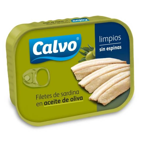 Filetes De Sardina En Aceite De Oliva CALVO 100g. 3 Filetes De Sardina En Aceite De Oliva CALVO 100g.