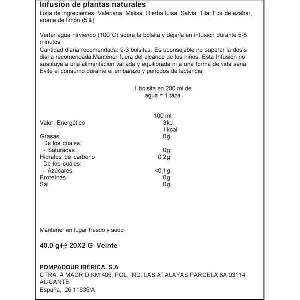 Valeriana Plus 5 Con Limón POMPADOUR 4 Valeriana Plus 5 Con Limón POMPADOUR - Imagen 2
