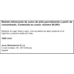 Alimentación Especializadas Tienda -Alimentación Especializadas Tienda zumo exprimido de pina 100 free juver 1l 1